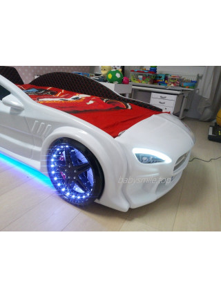 Ліжко машинка з підсвічуванням - Mercedes 190х90 см, пластик Туреччина